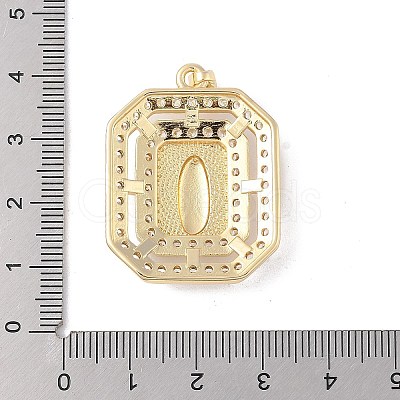 Brass Cubic Zirconia Pendants KK-Z050-32G-01-1