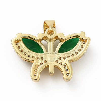 Brass Micro Pave Cubic Zirconia Pendants KK-B059-34G-C-1