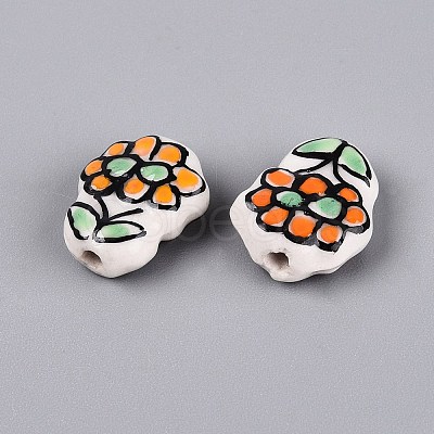 Handmade Porcelain Ceramic Beads PORC-Q005-08B-1