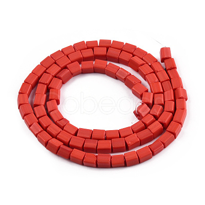 Opaque Spray Painted Glass Bead Strands GLAA-N047-08-A04-1