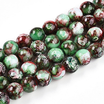 Baking Paint Glass Beads X1-DGLA-N003-10mm-A09-1