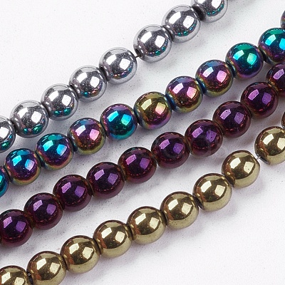 Non-magnetic Synthetic Hematite Beads Strands G-S096-4mm-M-1