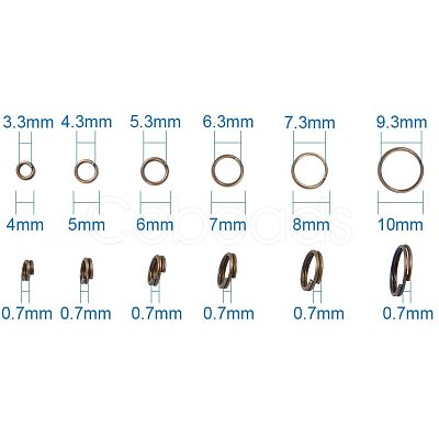 Brass Split Rings and Brass Ring Assistant Tool KK-PH0034-52AB-1