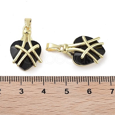 Golden Brass Glass Pendants KK-R161-01G-1