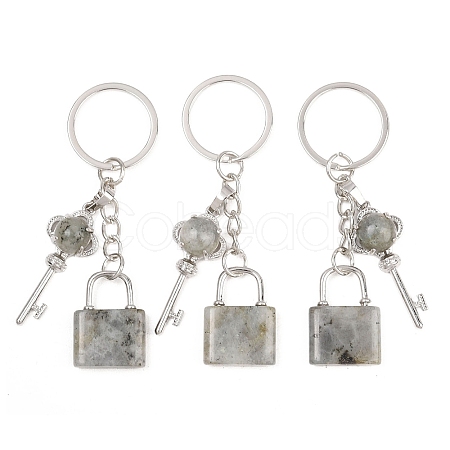 Natural Labradorite Pendant Keychains KEYC-A016-01P-14-1