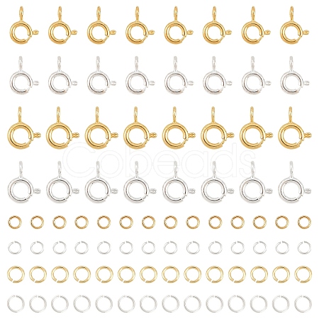20Pcs 2 Styles Brass Spring Ring Clasps KK-YW0004-53-1