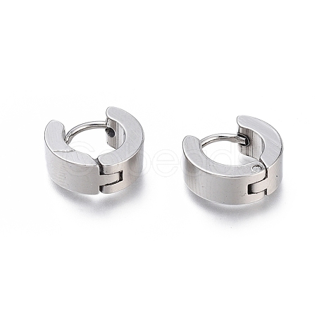 304 Stainless Steel Huggie Hoop Earrings EJEW-O087-09D-P-1
