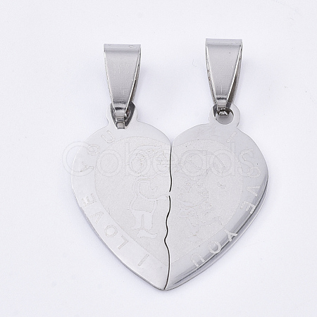 Non-Tarnish 201 Stainless Steel Split Pendants STAS-T048-05-1