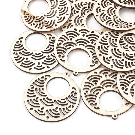 Undyed Wood Big Pendants X-WOOD-T008-41-1