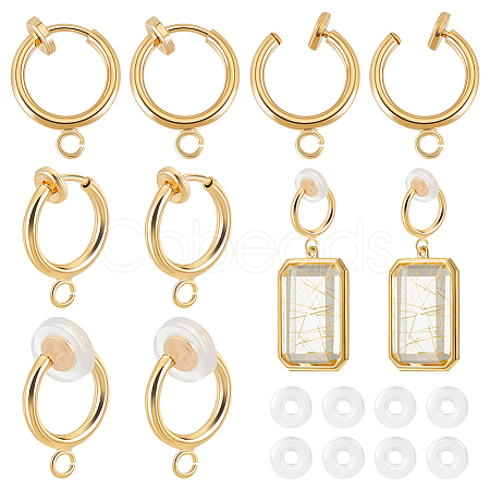 30Pcs Brass Clip-on Earring Findings KK-GA0001-54G-1