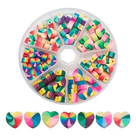 98~105Pcs 7 Colors Handmade Polymer Clay Beads CLAY-YW0001-49-1