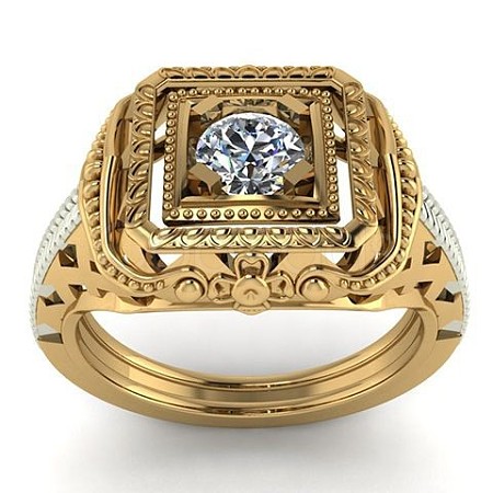 Square Alloy with Crystal Rhinestone Finger Rings FS-WG4A2D8-29-1