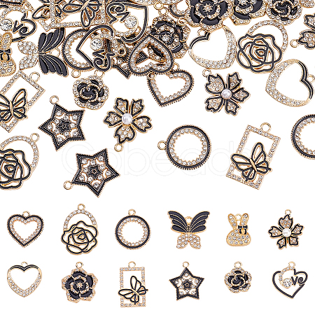 48Pcs 12 Styles Alloy Enamel Pendants FIND-ME0001-89-1