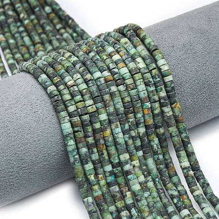 Natural African Turquoise(Jasper) Beads Strands G-P575-B20-4x2mm-1