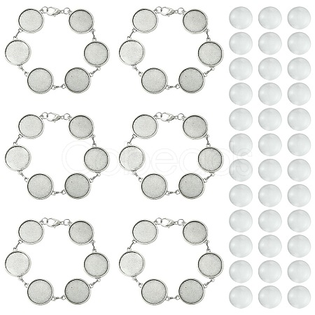 DIY Blank Dome Alloy Link Chain Bracelet Making Kit BJEW-DC00001-1