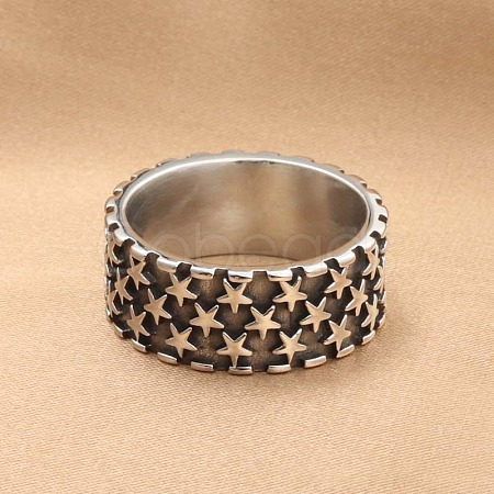Punk Style 304 Stainless Steel Finger Rings for Men FS-WG83721-03-1
