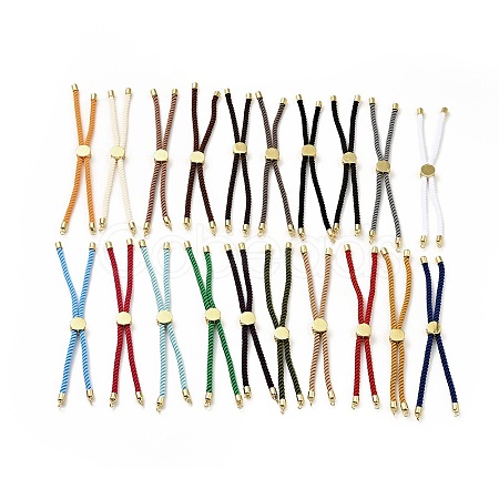 Half Finished Twisted Milan Rope Slider Bracelets FIND-G032-01G-1