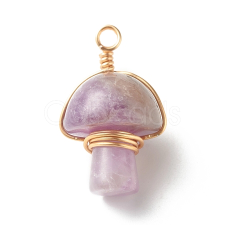 Natural Amethyst Pendants PALLOY-JF01134-05-1