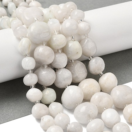Natural White Moonstone Beads Strands G-Q169-E08-01-1