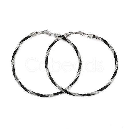 304 Stainless Steel Ring Hoop Earrings for Women EJEW-M023-08D-1