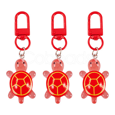 3Pcs Resin Tortoise Pendant Decorations HJEW-TA0001-39D-1