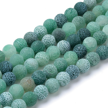 Natural & Dyed Crackle Agate Bead Strands G-T056-10mm-06-1