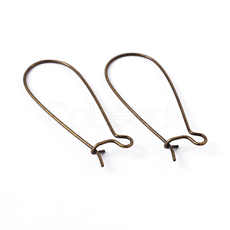 Brass Hoop Earrings Findings Kidney Ear Wires EC221-NFAB-1