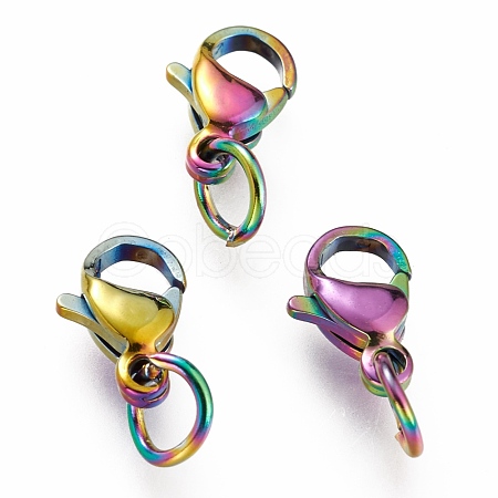 Ion Plating(IP) 304 Stainless Steel Lobster Claw Clasps X-STAS-G240-01A-C-1