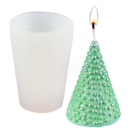 Christmas Theme DIY Cone Candle Silicone Molds DIY-G049-05-1