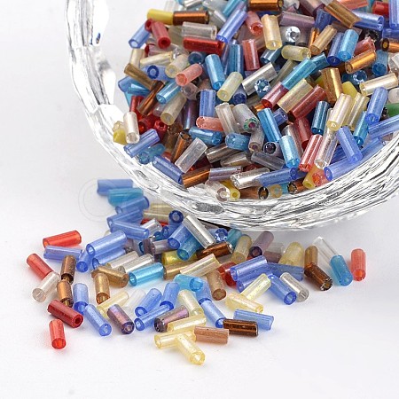 Mixed Style Round Hole Glass Bugle Beads SEED-I001-M-1