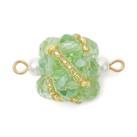 Glass Beaded Round Sphere Links PALLOY-MZ00874-02-1