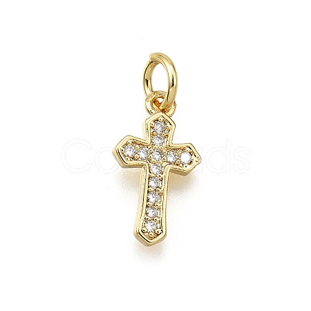 Brass Micro Pave Cubic Zirconia Pendants KK-Z100-39G-04-1