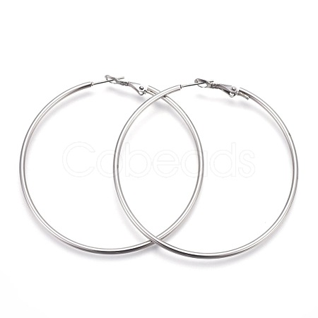 Tarnish Resistant 201 Stainless Steel Hoop Earrings EJEW-F188-24P-D-1