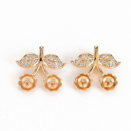 Brass Micro Pave Clear Cubic Zirconia Peg Bails KK-S356-272-NF-1