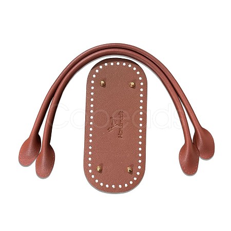 PU Leahter Knitting Crochet Oval Bags Bottom and Bag Handles PW-WGDBD8B-02-1
