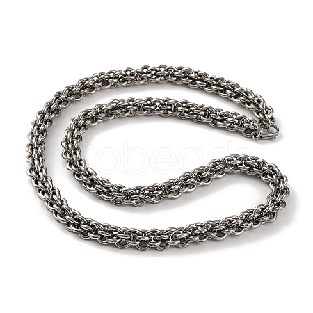 201 Stainless Steel Rope Chain Necklace NJEW-F222-38P-09-1