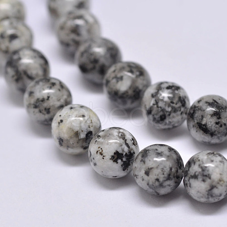 Natural Sesame Jasper/Kiwi Jasper Beads Strands G-F351-8mm-1