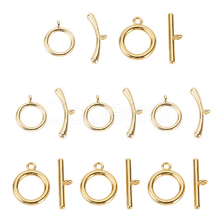10Pcs 2 Styles Brass Toggle Clasps FIND-TA0008-44C-1