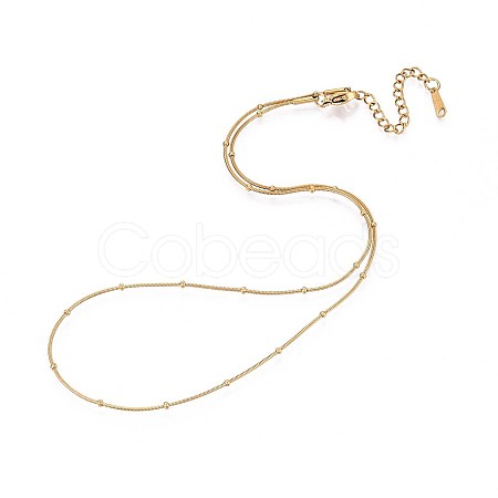 1MM 304 Stainless Steel Satellite Chain Necklaces NJEW-N058-07A-G-1