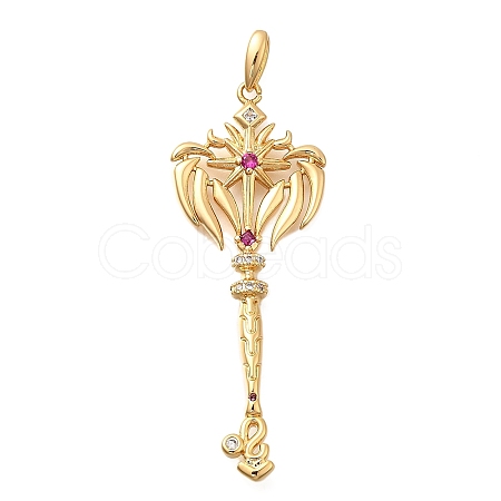 Brass Micro Pave Cubic Zirconia Big Pendants KK-B147-04G-08-1
