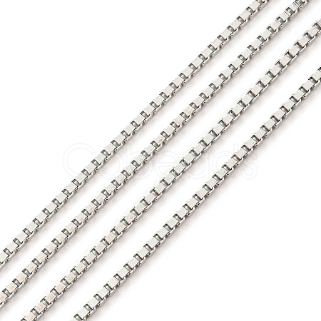 Anti-Tarnish Rhodium Plated 925 Sterling Silver Box Chains LS-STER-F052-09P-1