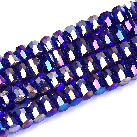 Electroplate Transparent Glass Beads Strands EGLA-N022-09A-B04-1