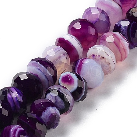 Natural Banded Agate/Striped Agate Beads Strands G-E605-A02-03D-1