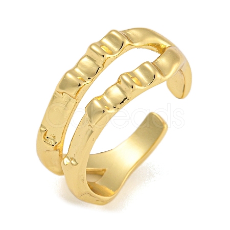 Brass Open Cuff Rings RJEW-P127-04G-1