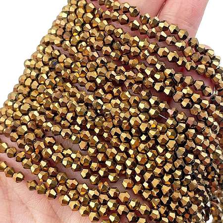 Transparent Electroplate Glass Beads Strands EGLA-A039-T3mm-UA11-1