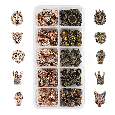 Tibetan Style Alloy Beads PALLOY-PH0013-72-RS-1