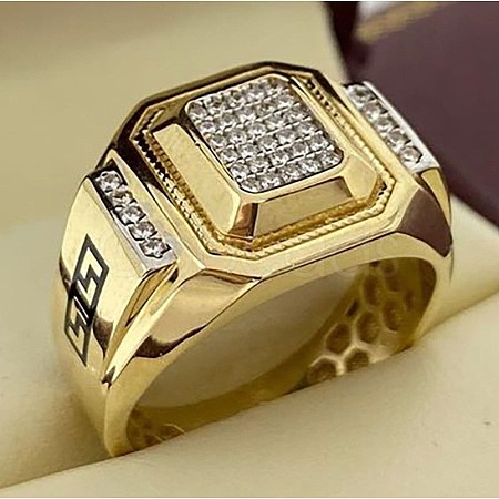 Square Alloy with Crystal Rhinestone Finger Rings FS-WG4A2D8-07-1