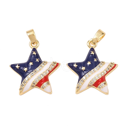 Brass Micro Pave Cubic Zirconia Pendants KK-C248-11B-G-1