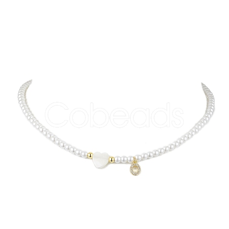 Brass Micro Pave Grade AAA Cubic Zirconia Letter Pendant Necklaces NJEW-JN04771-15-1