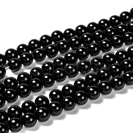 Natural Eyeless Obsidian Beads Strands X-G-K123-06-8mm-1